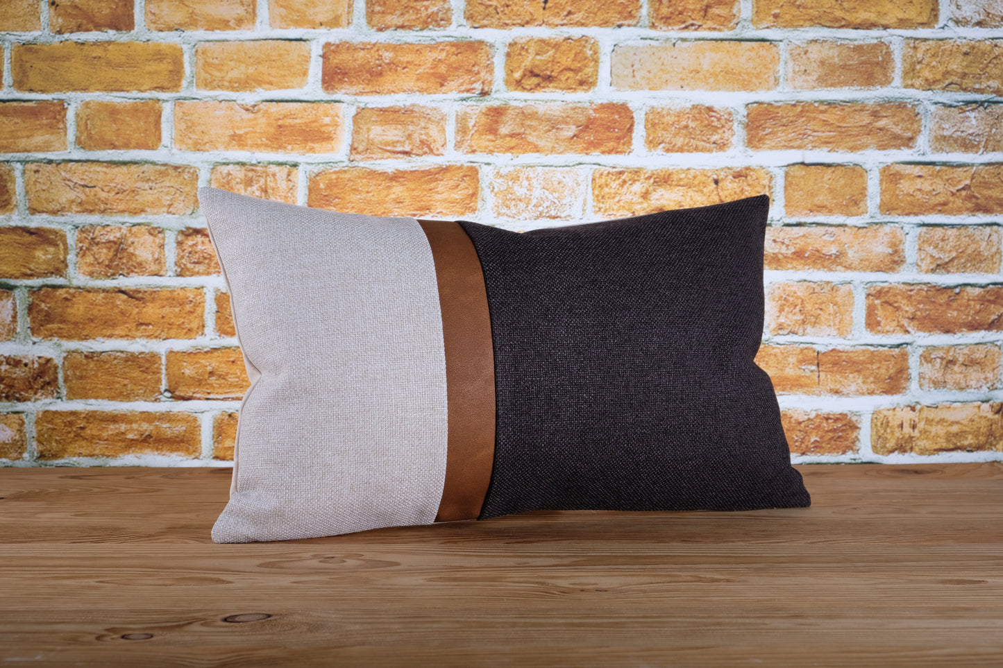 Faux Leather Color Block Pillow Cover | Available in Any Size