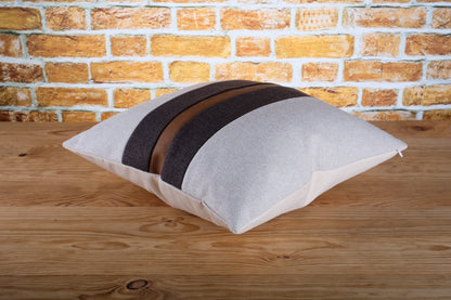 Faux Leather Color Block Pillow Cover | Available in Any Size