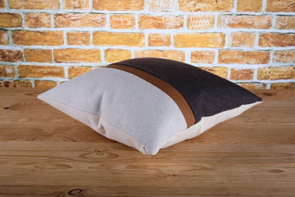 Faux Leather Color Block Pillow Cover | Available in Any Size